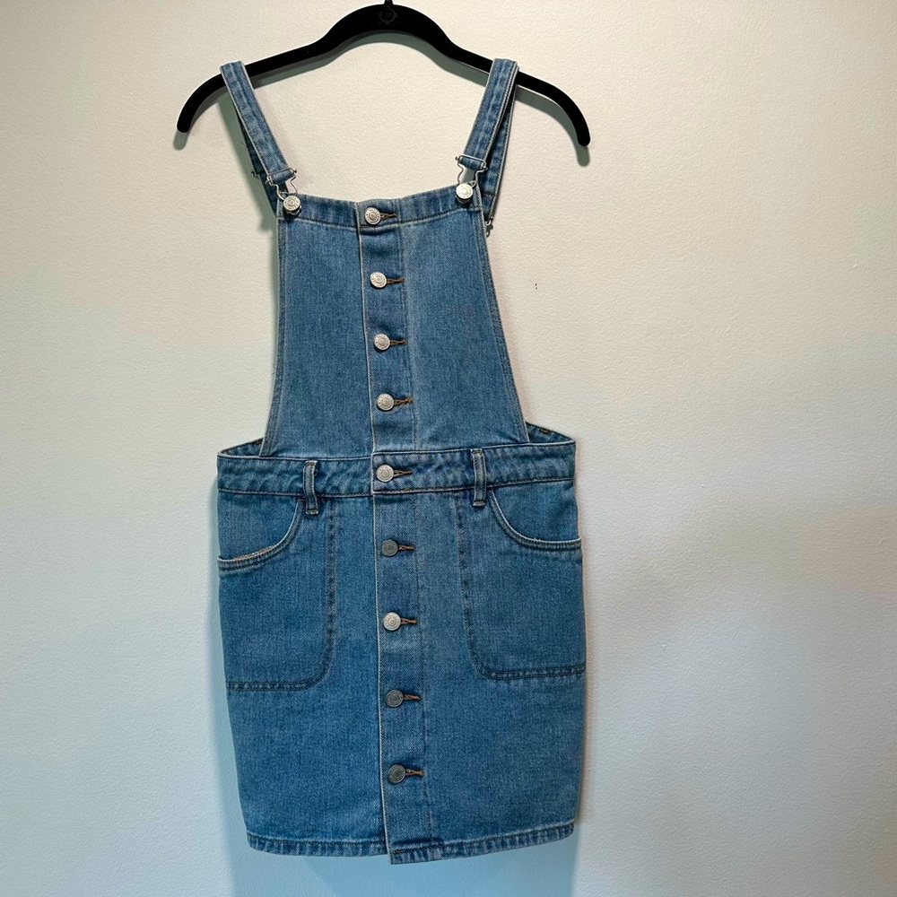 Pacsun Denim Overall Button Down Bib Jean Dress Women’s Size Small